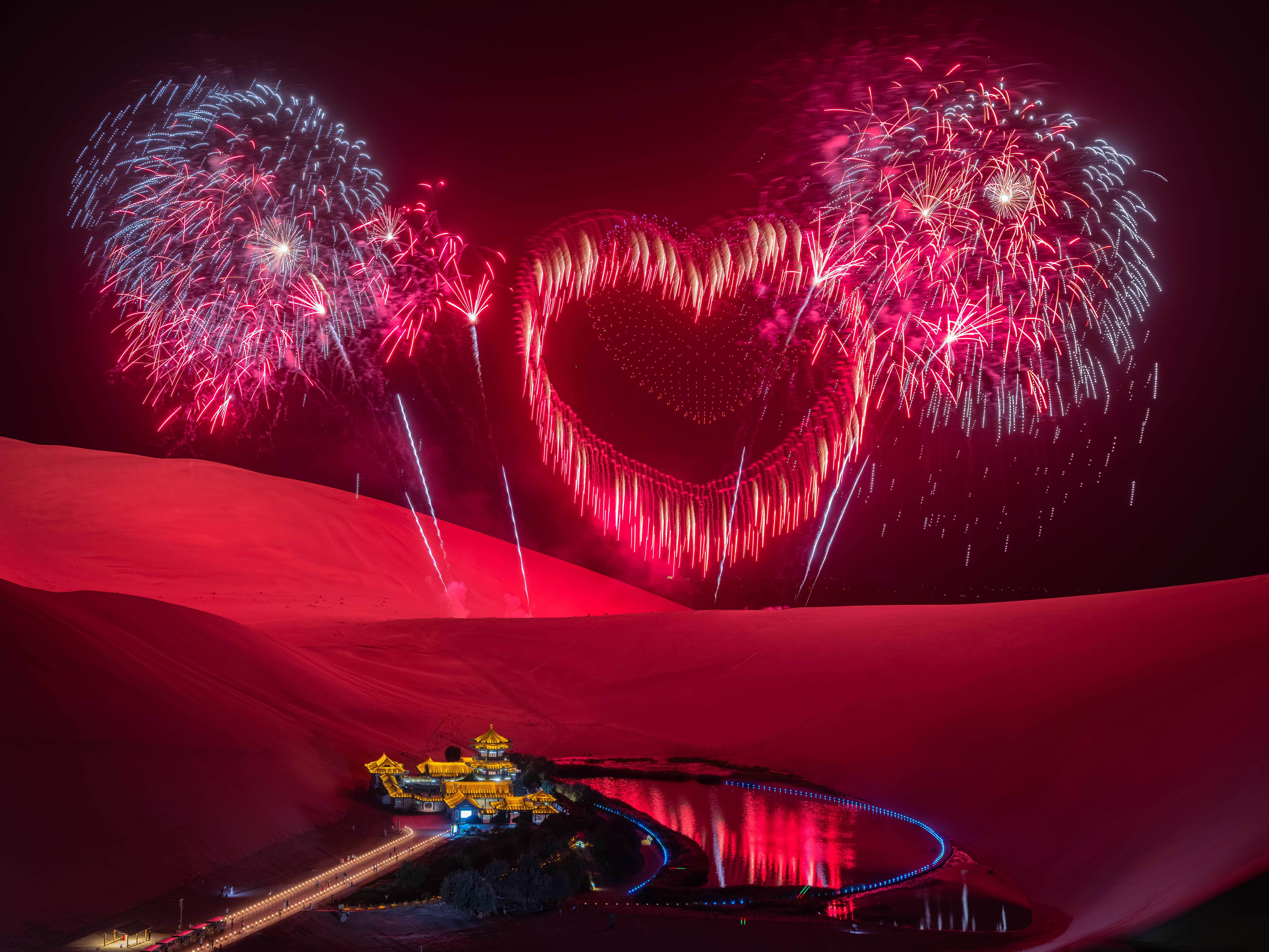 Firework and drone firework scene 2